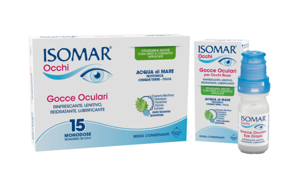 Isomar Occhi - Gocce oculari con effetto rinfrescane, lenitivo, idratante e lubrificante